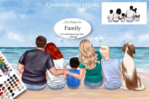 Big Family Clipart, Sitting Family: A Practical Resource for Designers and Creators