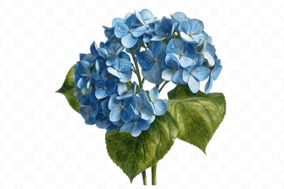 Blue Hydrangea Watercolor PNG