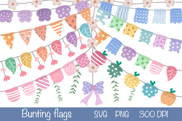 Cute Bunting Flags in Pastel Tones: Elevating Design with Soft, Scalable Aesthetics
