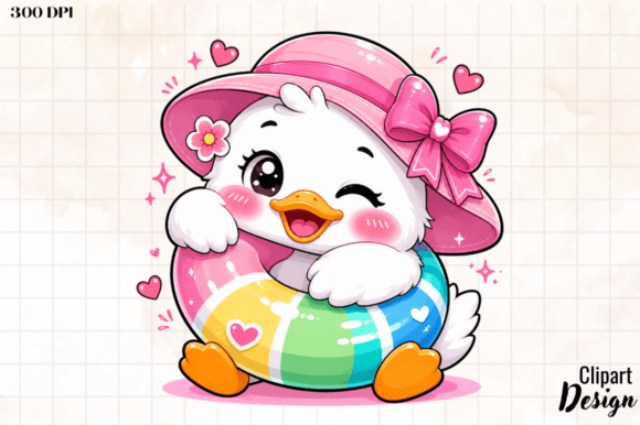 Enhancing Creative Projects with Summer Baby Duck Watercolor Clipart PNG
