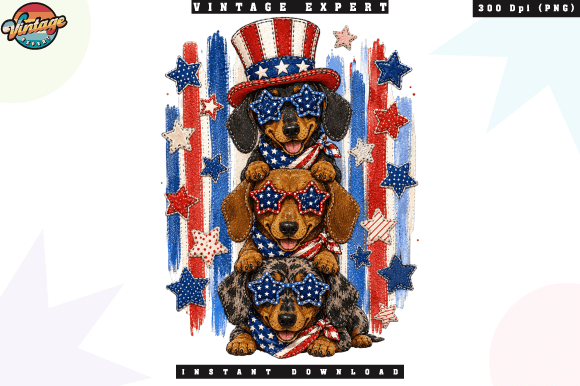 Integrating the Patriotic Dachshund Stack Patchwork PNG into Your Creative Workflow