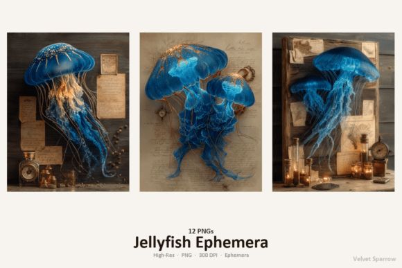 Jellyfish Ephemera: Vintage Layers for Junk Journals