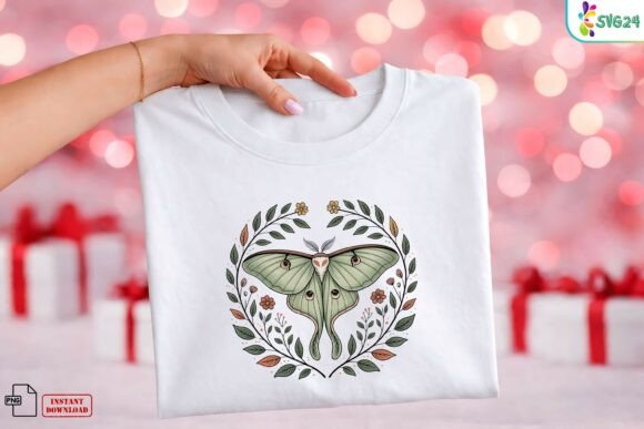 Luna Moth Floral Nature PNG: Bringing Cottagecore Charm to Your Creative Projects