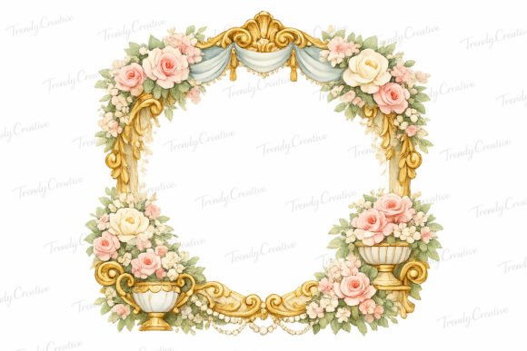 Regency Floral Wreath PNG Clipart: A Practical Asset for Vintage Design