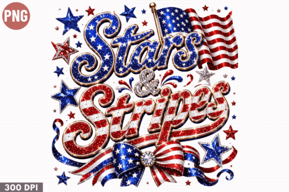 Stars and Stripes Patriotic PNG for Creators