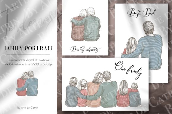 Strategic Visual Storytelling with Family Portrait Clipart Customizable PNG