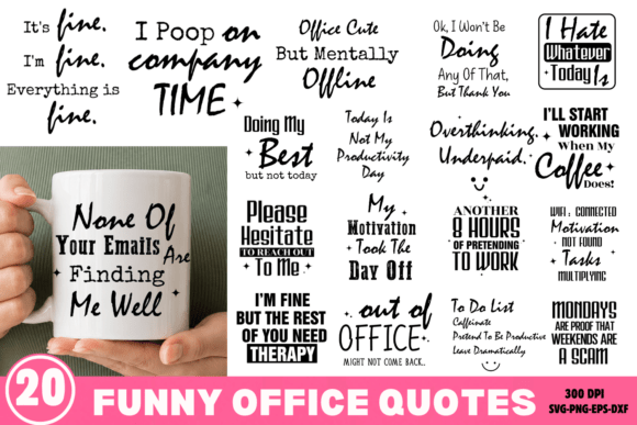Turning Workplace Frustration Into Profit With the Funny Sarcastic Office Quotes SVG Bundle