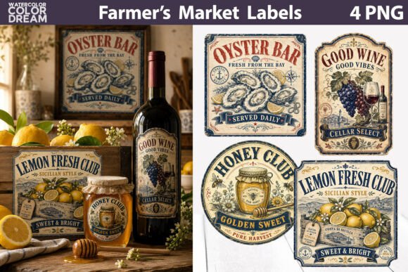 Vintage Market Pantry Labels: Elevating Kitchen Aesthetics with Rustic Charm