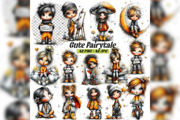 Whimsical Fairytale Characters Clipart S: Elevating Your Designs with Watercolor Magic