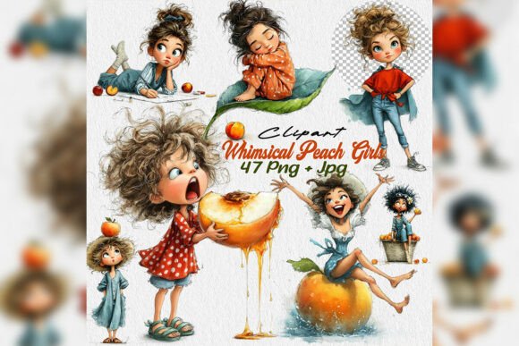 Whimsical Peach Girls PNG Clipart Set: A Guide to Flawless Digital Design